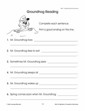 Groundhog Day Gr. 1-3  Teacher Directed Lessons & Activities