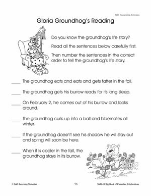 Groundhog Day Gr. 1-3  Teacher Directed Lessons & Activities