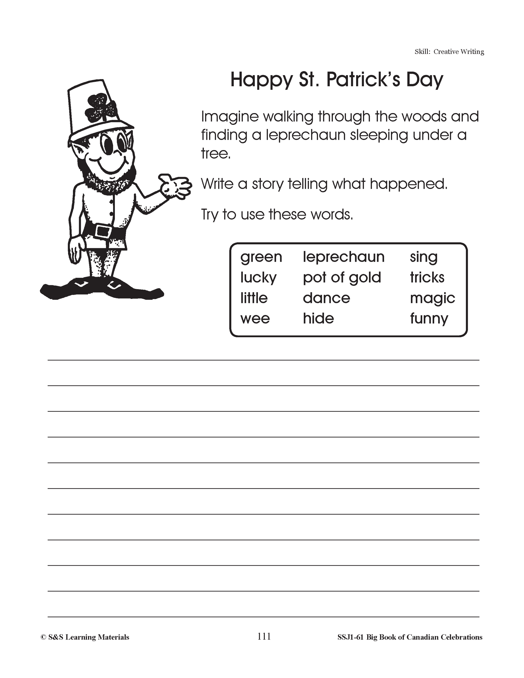St. Patrick's Day Grades 1-3 Teacher Directed Lesson and Activities