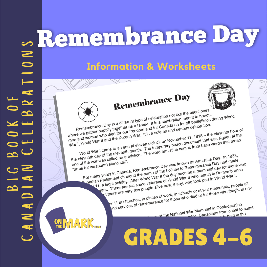 Remembrance Day Gr. 4-6 Information and Worksheet