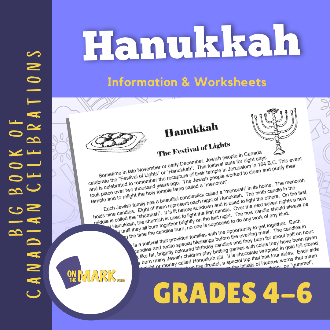 Hanukkah Grades 4-6 Teacher Information & Worksheets