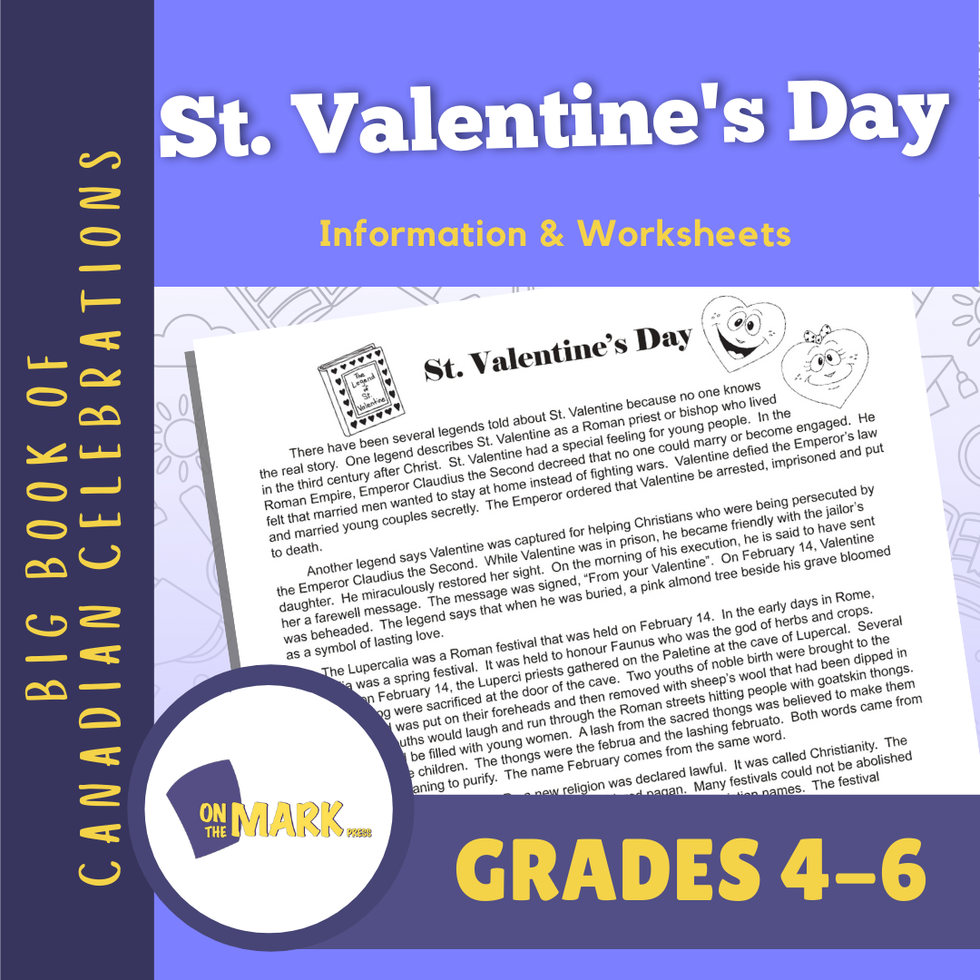 St. Valentine's Day Gr. 4-6 Information and Worksheet