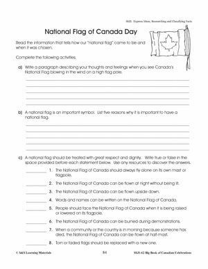 National Flag of Canada Day Gr. 4-6 Information and Worksheets