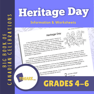 Heritage Day Gr. 4-6 Information and Worksheets