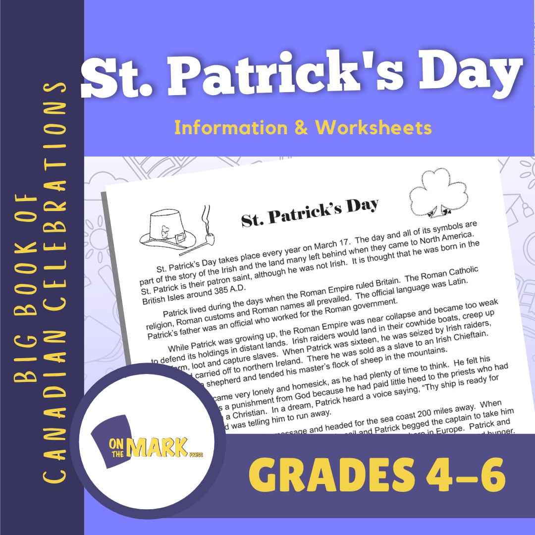 St. Patrick's Day Gr. 4-6 Information & Worksheets