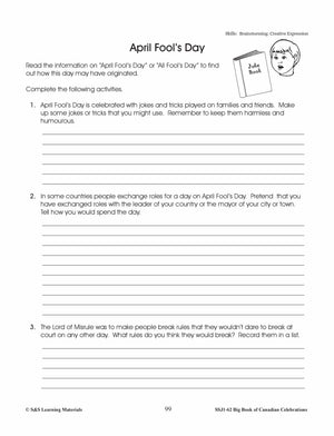 April Fool's Day Lesson Gr. 4-6 Information and Worksheets