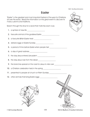 Easter Information & Worksheets Gr. 4-6