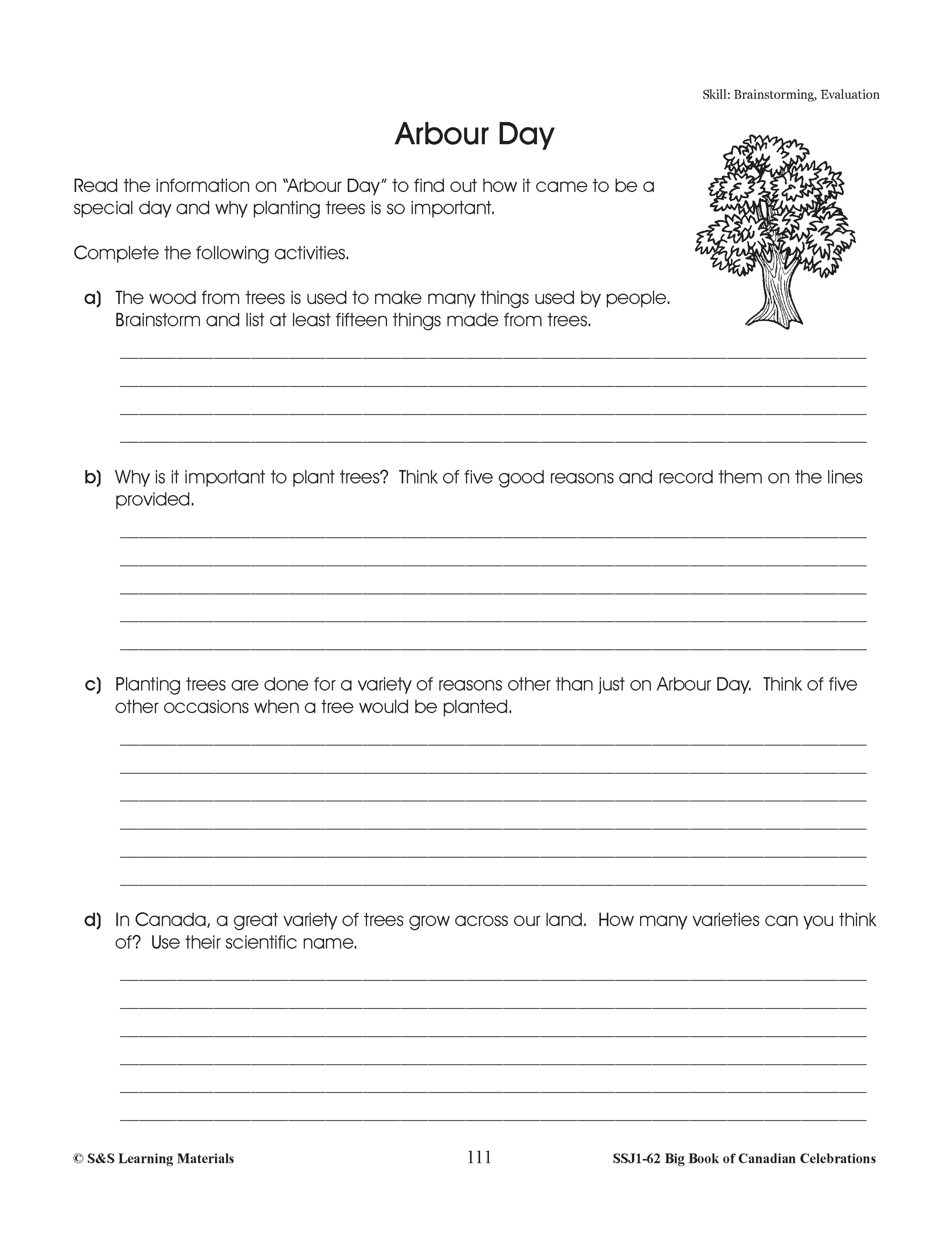 Arbour Day Gr. 4-6 Information & Worksheets