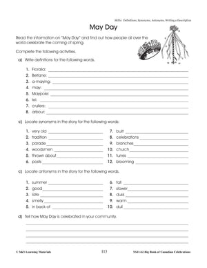 May Day Gr. 4-6 Information & Worksheets