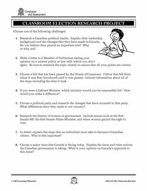 Classroom Election - Conclusion & Assessment Gr. 4-7