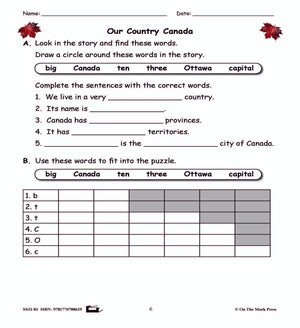 Our Country Canada Reading Lesson Gr. 1 E-Lesson Plan