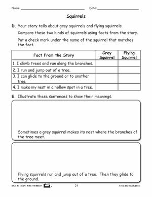 Squirrels Reading Lesson Gr. 1 E-Lesson Plan