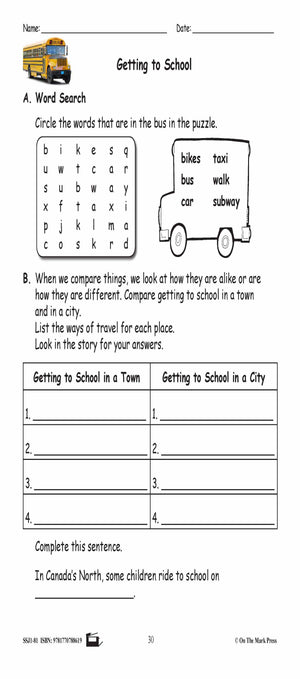 Getting to School Reading Lesson Gr. 1 E-Lesson Plan