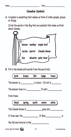 Canadian Symbols Reading Lesson Gr. 1