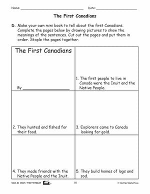 The First Canadians Reading Lesson Gr. 1