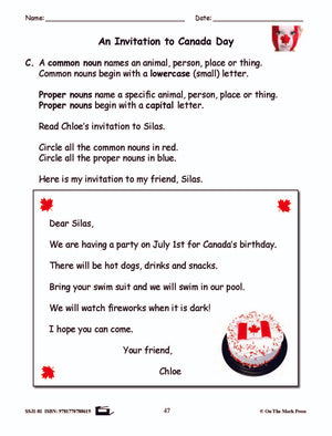 An Invitation to Canada Day Reading Lesson Grade 1 E-Lesson Plan
