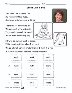 Grade One is Fun Writing & Spelling Lesson Gr. 1 E-Lesson Plan