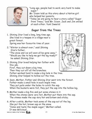 Sugar from the Trees - Maple Syrup Reading Worksheets Gr. 2 (following directions/sequential order)