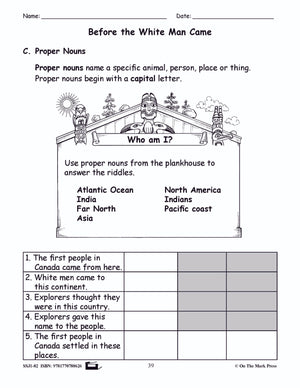 Before the Whiteman Came Reading Activity Grade 2