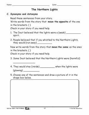 The Northern Lights Reading Lesson Gr. 2 E-Lesson Plan