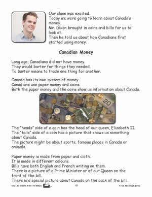 Canadian Money Reading E-Lesson Plan Grade 2