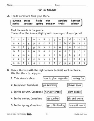Fun in Canada Reading E-Lesson Plan Grade 2