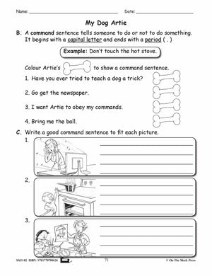 My Dog, Artie Writing & Grammar E-Lesson Plan Grade 2