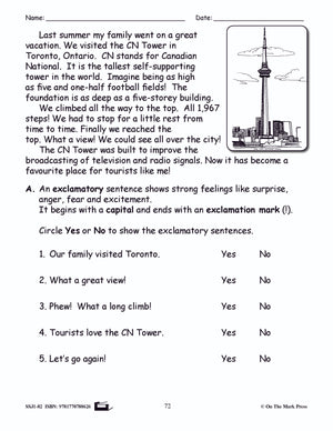 To the Top & Back Grammar E-Lesson Plan Grade 2