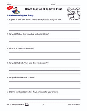 Bears Just Want to Have Fun Reading E-Lesson Plan Grade 3