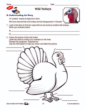 Wild Turkeys Reading E-Lesson Plan Grade 3