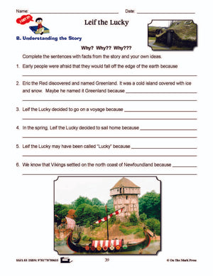 Leif the Lucky Reading E-Lesson Plan Grade 3