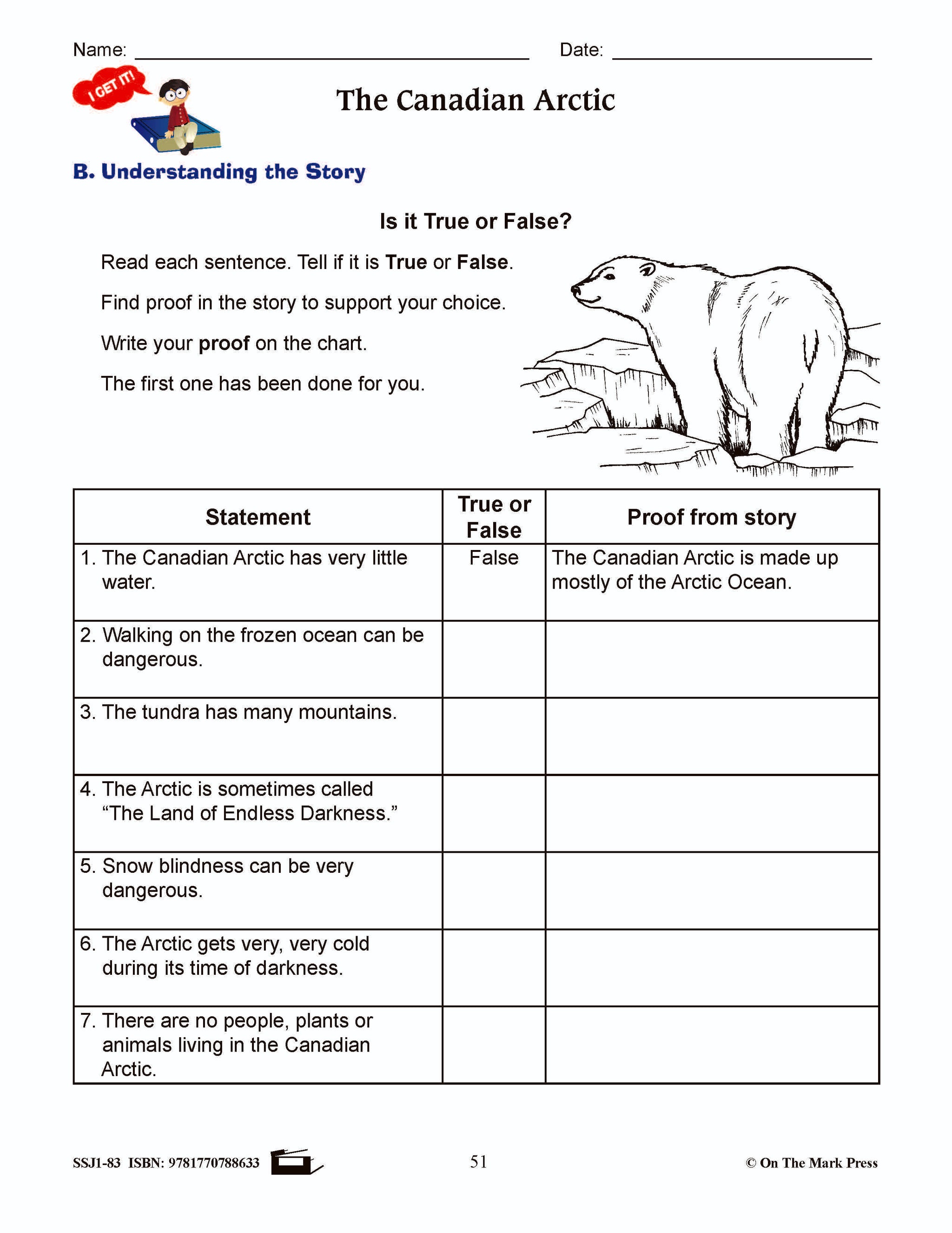The Canadian Arctic Reading E Lesson Plan Grade 3