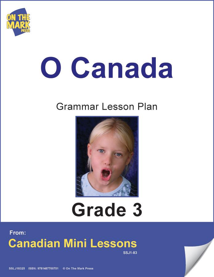 O Canada Writing & Grammar Lesson Grade 3 (paragraph writing)