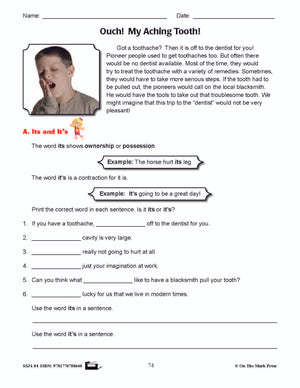 Ouch! My Aching Tooth! Writing & Grammar E-Lesson Plan Grade 4