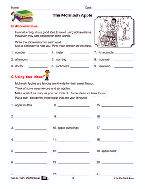 The McIntosh Apple Writing & Grammar E-Lesson  Plan Gr. 4 (quotations & abbreviations)