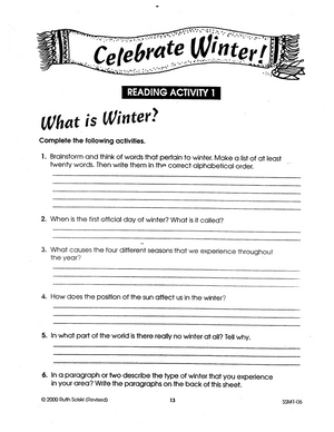 Celebrate Winter Grades 4-6