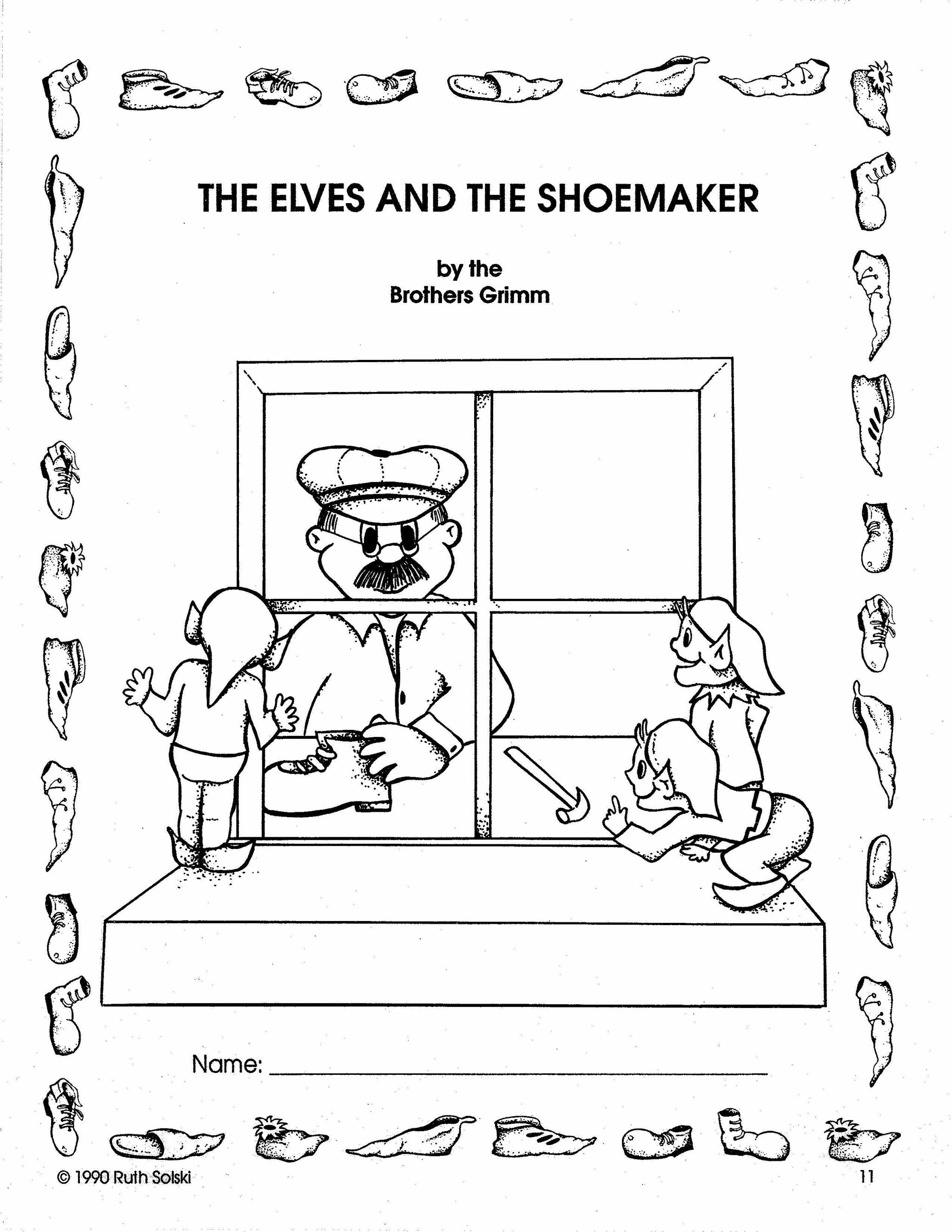 The Elves And The Shoemaker Coloring Pages