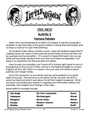 Little Women, by Louisa May Alcott Novel Study Guide Gr. 7-8