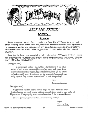 Little Women, by Louisa May Alcott Novel Study Guide Gr. 7-8