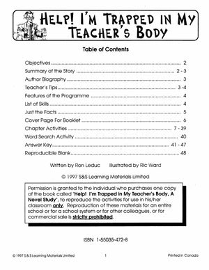 Help I'm Trapped in My Teacher's Body Lit Link (Novel Study) Grades 4-6 A novel by Todd Strasser.