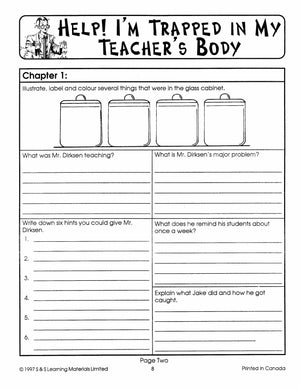 Help I'm Trapped in My Teacher's Body Lit Link (Novel Study) Grades 4-6 A novel by Todd Strasser.