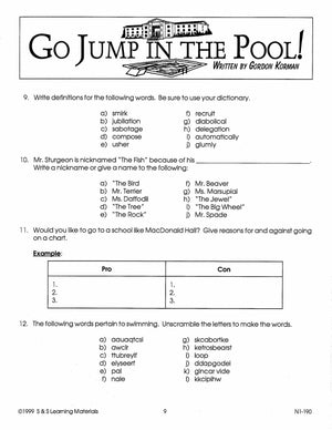 Go Jump in the Pool Lit Link/Novel Study Grades 4-6