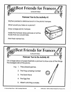 Best Friends For Frances Lit Link/Novel Study Grades 1-3