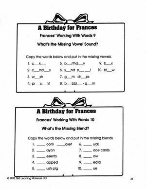 Birthday for Frances Lit Link/Novel Study Grades 1-3