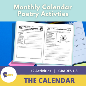 Monthly Calendar Poetry Activities Grades 1-3