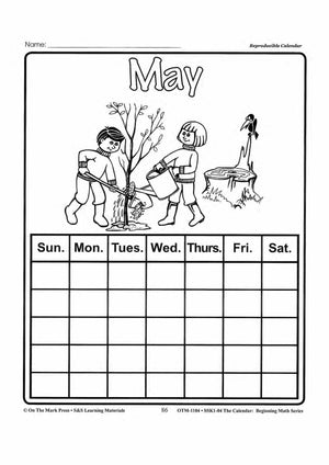 Reproducible Monthly Calendar Pages Grades 1-3