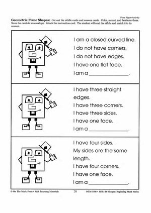 Plane & Solid Figure Activities Grades 1-3