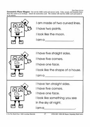 Plane & Solid Figure Activities Grades 1-3