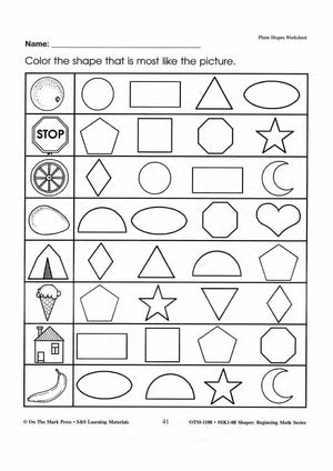 Plane & Solid Worksheets & Center Activities Grades 1-3