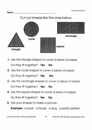 Plane & Solid Worksheets & Center Activities Grades 1-3